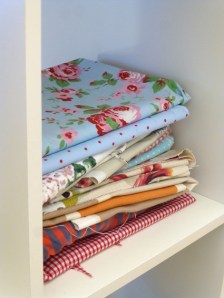 Fabric on view to constantly inspire.