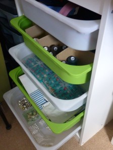 Shallow drawers are really useful for lots of small objects like bobbins, beads and zips.