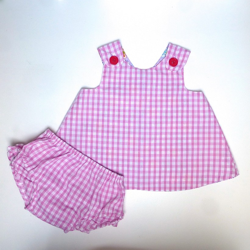 baby wrap over dress and frilly pants front