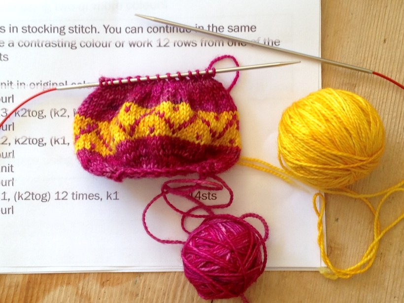 Knitted egg progress