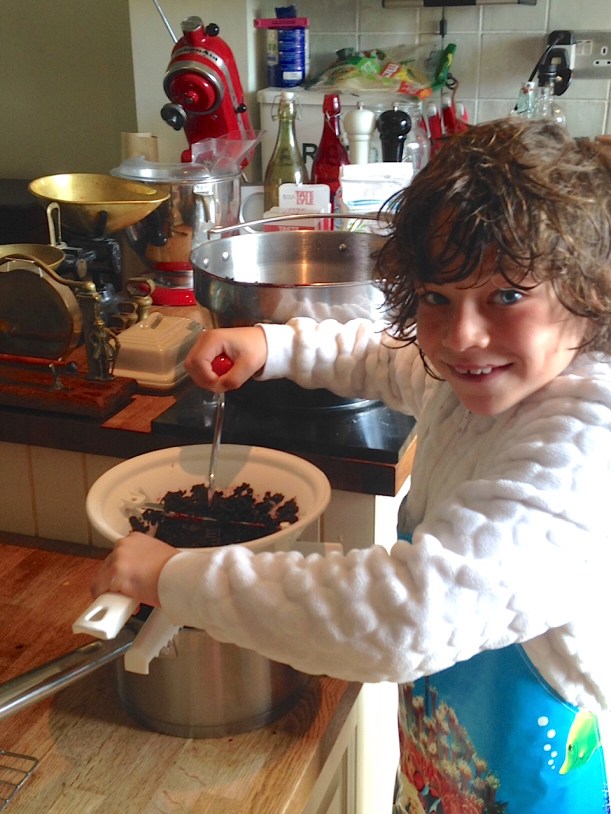 Making Elderberry Jam