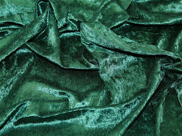 bottle green crushed velour