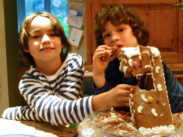 gingerbread house eating