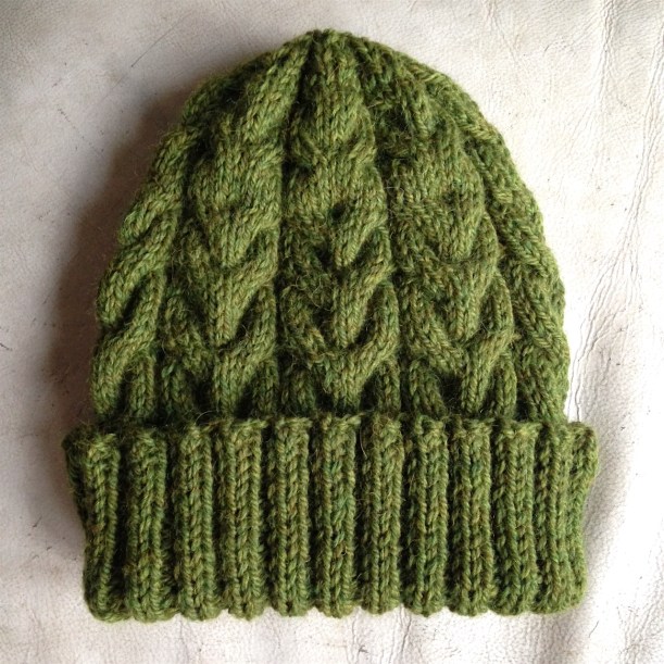 green bobble hat